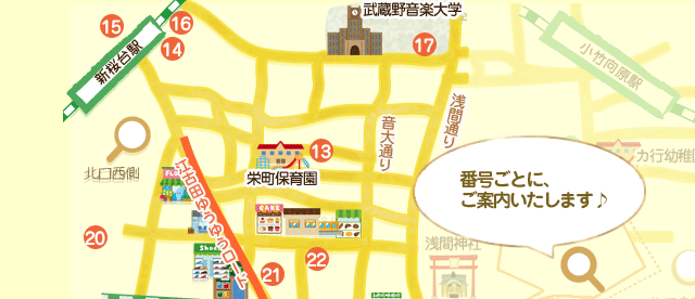 江古田駅北口西側MAP